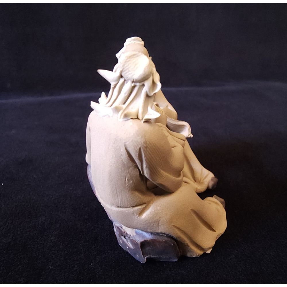 Vintage Shiwan Mudmen Lot of 3 Chinese Clay Sages Sages Scholars Figures 2" - Picture 15 of 16